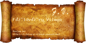 Földváry Vilmos névjegykártya